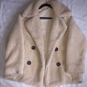 Free People Kate Faux-Fur Double-Breasted Jacket